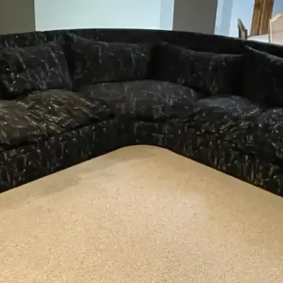 Massive Monochrome L-Shaped Sectional w/ Down Cushions 