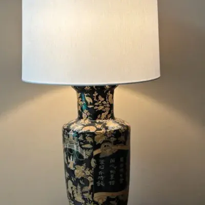 Asian Blue and White Table Lamp