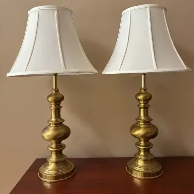 2 Brass Table Lamps. 