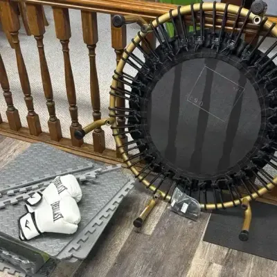 Exercise Trampoline, Gym Mats and Boxing Gloves
