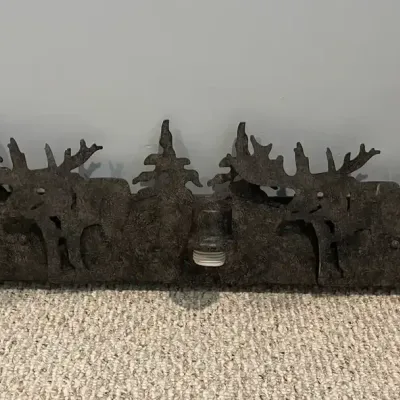 Rustic Woodland Moose Metal 3 Sconce Light Fixture