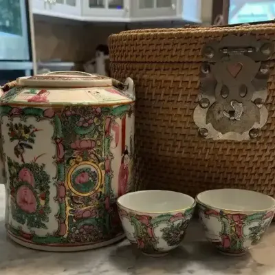 Japanese Tea Set with Basket 