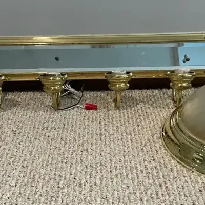 Gold Finish & Glass Light Fixtures