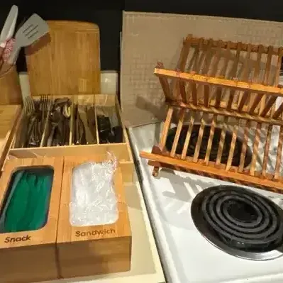 Wood Kitchen Organizers And Drying Rack
