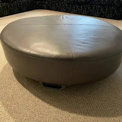 Large Two-Toned Round Ottoman