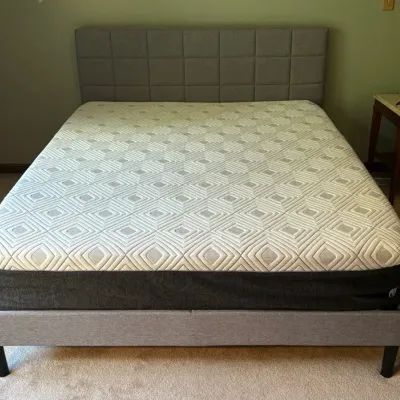 Fabric Headboard and Bed Frame with Sealy Mattress  