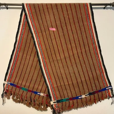 CI601 Earth-Toned Handwoven Flatweave Textile