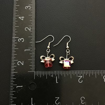 Cute present glass dangle earrings