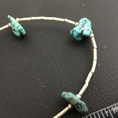 Vintage Turquoise Chip Necklace Boho