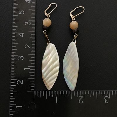 Hand carved mother of pearl earrings