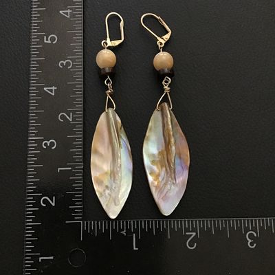 Hand carved mother of pearl earrings