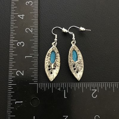 Silver tone fashion dangle earrings