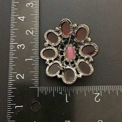 Beautiful red and pink Rhinestone brooch