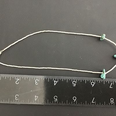 Vintage Turquoise Chip Necklace Boho