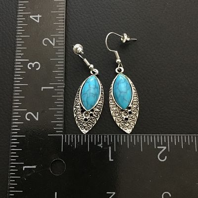 Silver tone fashion dangle earrings