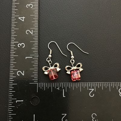 Cute present glass dangle earrings