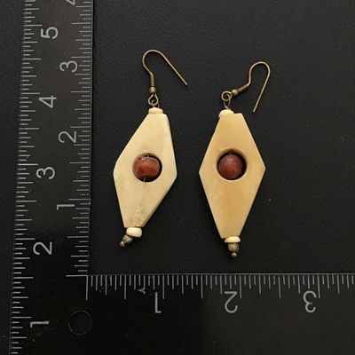 Handcrafted bone type earrings