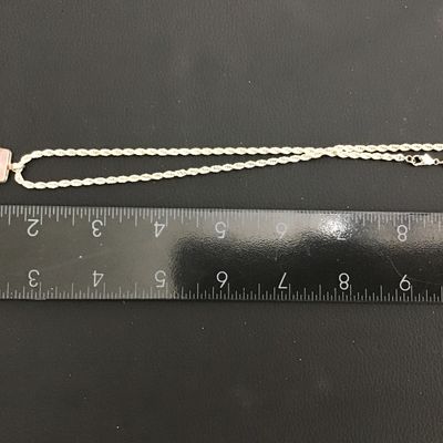 Quartz Pendant 925 on Vintage Silver Plated Chain