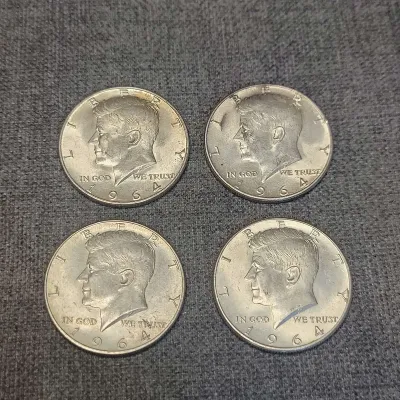 1964 US Kennedy Half Dollars (4)