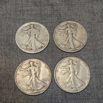 US Walking Liberty Half Dollars (4)