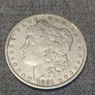 1891 US Morgan Silver Dollar 