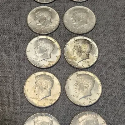 1964 US Kennedy Half Dollars (10) Lot #4