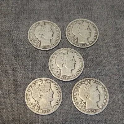 US Barber Quarters (5) Lot #2