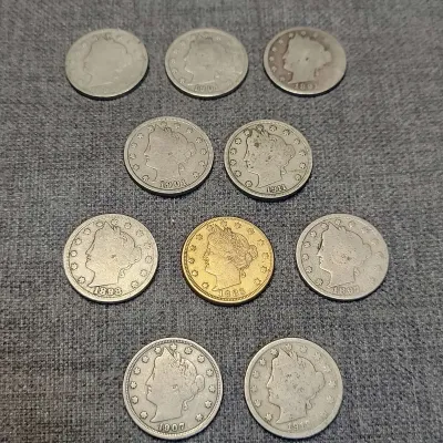 US Liberty Head V Nickels (10)