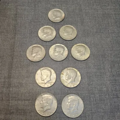 1965-1969 US Kennedy Half Dollars (10) Lot #1