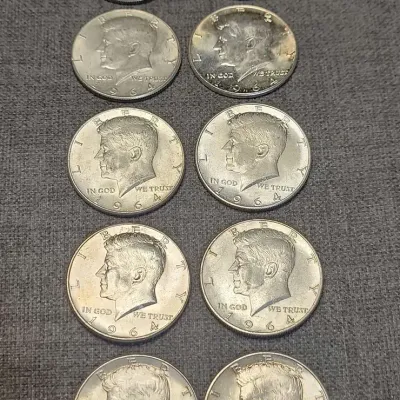 1964 US Kennedy Half Dollars (10) Lot #1