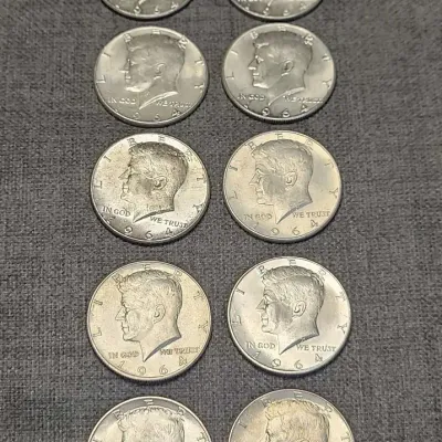 1964 US Kennedy Half Dollars (10) Lot #2
