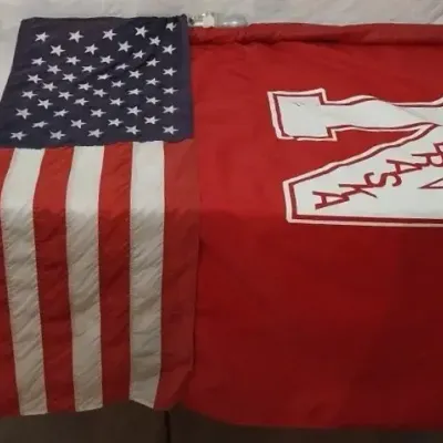 American And Nebraska Flags