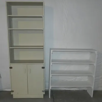 Wooden Cabinet with Shelving and Separate Set of Shelves 