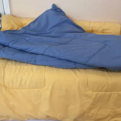 Reversible Queen Comforter with Two Pillowcases and Bed Skirt