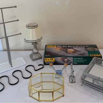 Bathroom Items and New in Box Glass Shelf