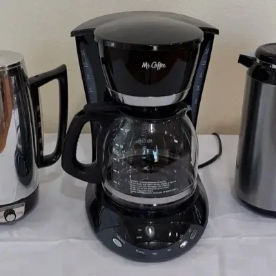 Mr. Coffee, a Percolator and Coffee Thermos