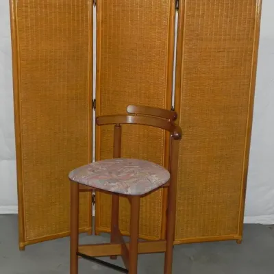 Wicker Room Divider and Single Stool
