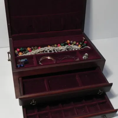 Jewelry Box with Several Pieces of Costume Jewelry