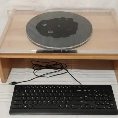 Computer Spare Keyboard and Lazy Susan for Monitor