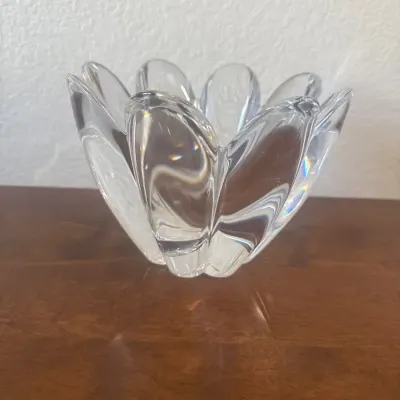Orrefors Lotus Bowl Signed 