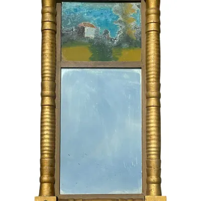 Sale Photo Thumbnail #269: 19th CENTURY AMERICAN FEDERAL GILTWOOD REVERSE-PAINTED MIRROR