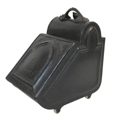 Sale Photo Thumbnail #77: ANTIQUE GOTHIC TOLE COAL SCUTTLE