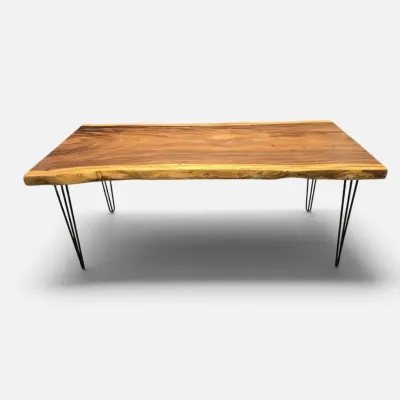 Sale Photo Thumbnail #24: CUSTOM LIVE EDGE MONKEY POD SLAB DINING TABLE
