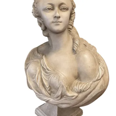 Sale Photo Thumbnail #150: ANTIQUE TERRACOTTA BUST AUGUSTIN PAJOU MADAME DUBARRY