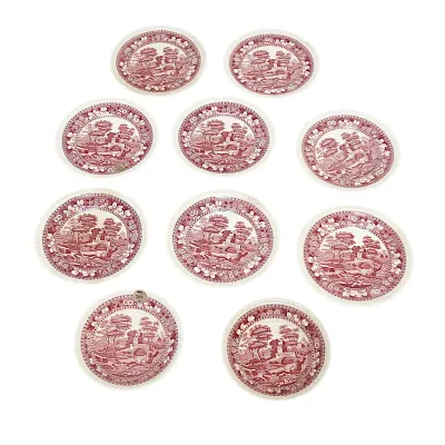 Sale Photo Thumbnail #263: VINTAGE COPELAND SPODE "SPODE'S TOWER" ENGLAND DESSERT AND FRUIT PLATES - 10 PIECES
