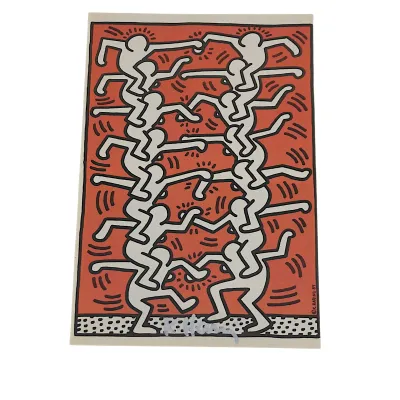 Sale Photo Thumbnail #140: SIGNED KEITH HARING INTERVIEW MAGAZINE AD PEOPLE LADDER