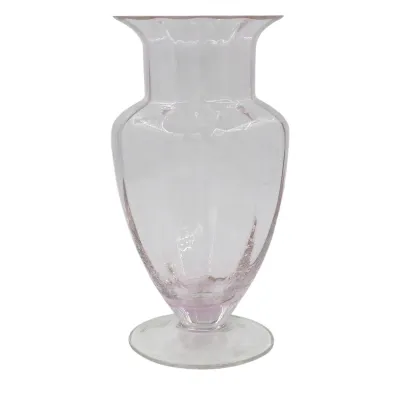 Sale Photo Thumbnail #343: LARGE VINTAGE PINK OPTIC TIFFIN VASE