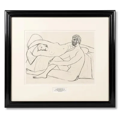 Sale Photo Thumbnail #170: PICASSO MAN AND WOMAN LITHO PRINTED & PUBLISHED 1980 PARIS