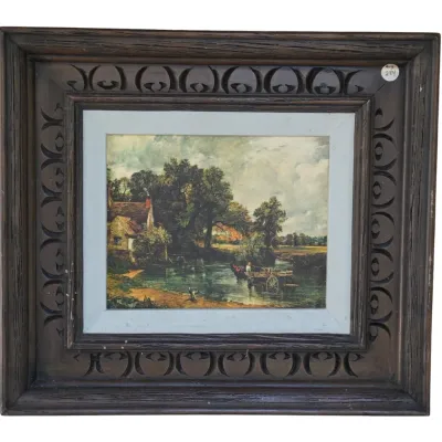 Sale Photo Thumbnail #332: VINTAGE PRINT ON CANVAS THE HAY WAIN by JOHN CONSTABLE