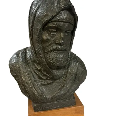 Sale Photo Thumbnail #323: VINTAGE AUSTIN PRODUCTIONS MICHELANGELO SELF PORTRAIT BUST 1960s